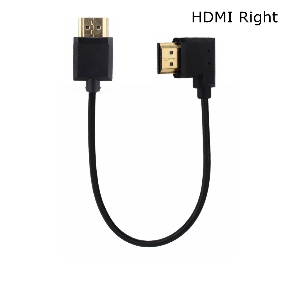 Фото Супертонкий высокоскоростной OD 3,2 мм HDMI HD-V2.0 «папа-папа» левый правый 90 угол тонкий короткий кабель 4K при 60 Гц адаптер HDTV для планшетной камеры №4