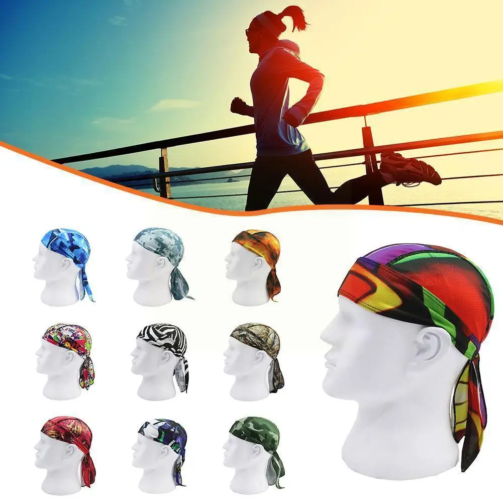

Colorful Quick Dry Pure Cycling Cap Head Scarf Summer Headband Pirate Ciclismo Scarf Bandana Hood Hat Riding Head Running M S9D2