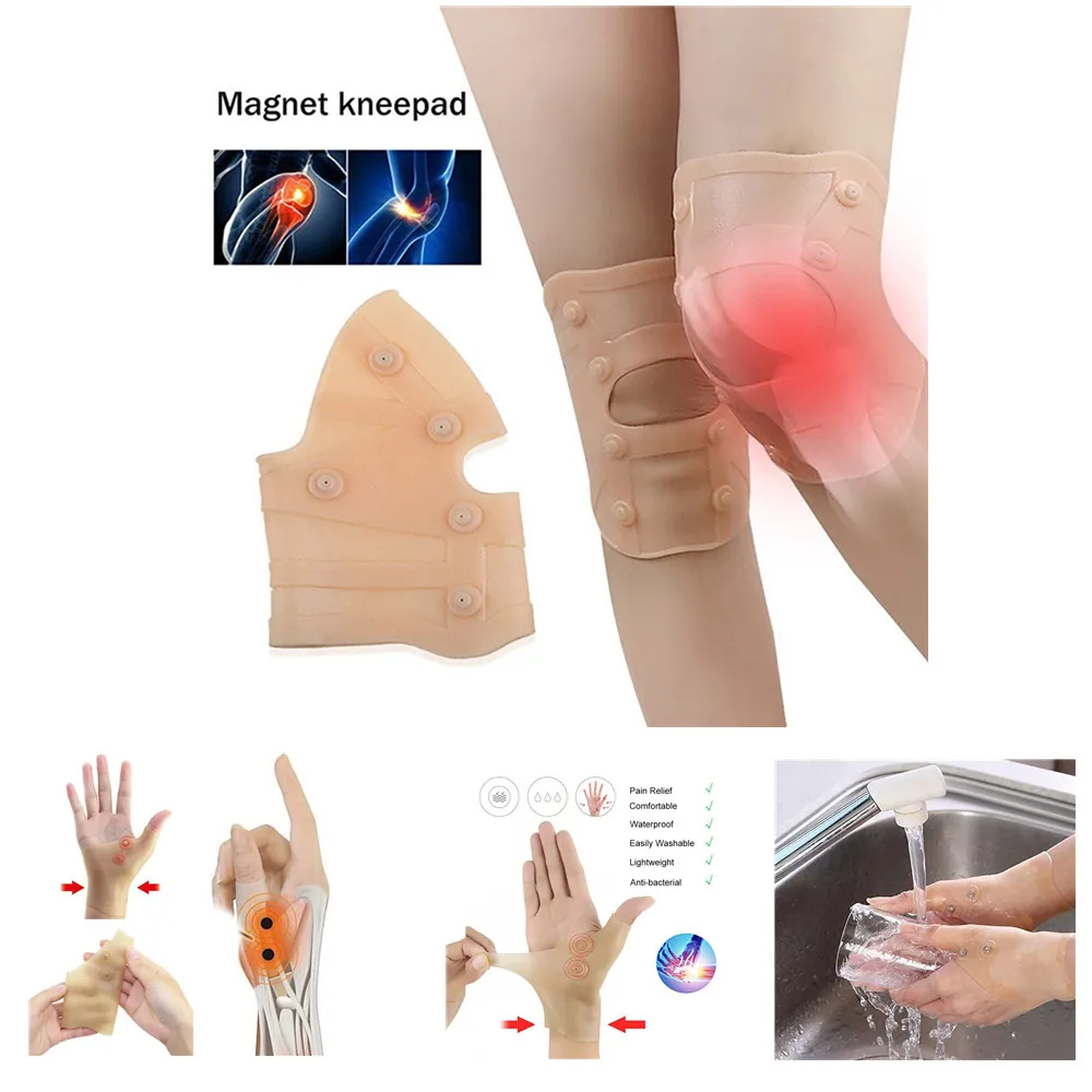 

Magnetic Therapy Wrist Hand Thumb Support Gloves Knee Pads Arthritis Pressure Corrector Massage Pain Relief Gloves And Knee Pads