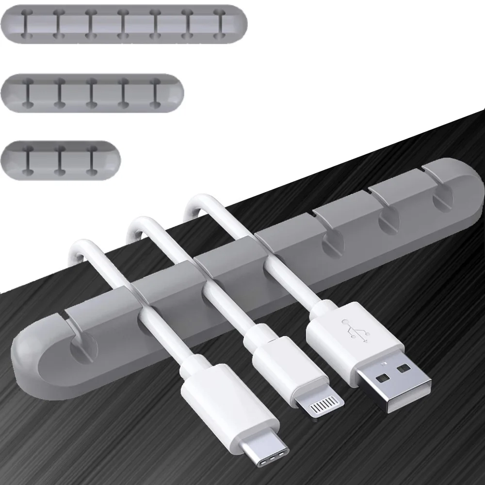 Фото 1 шт. силиконовый органайзер для кабеля USB зажим наушников зарядное устройство