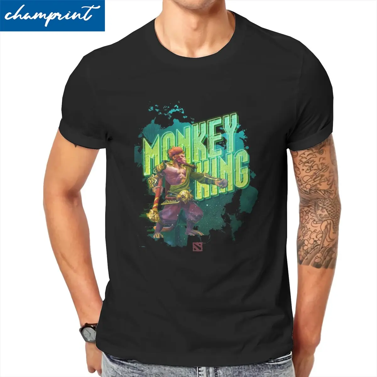 

Monkey King Hero Dota 2 Character T Shirts Men 100% Cotton Funny T-Shirt Mk International Heroes Gaming Tee Shirt Tops Gift Idea