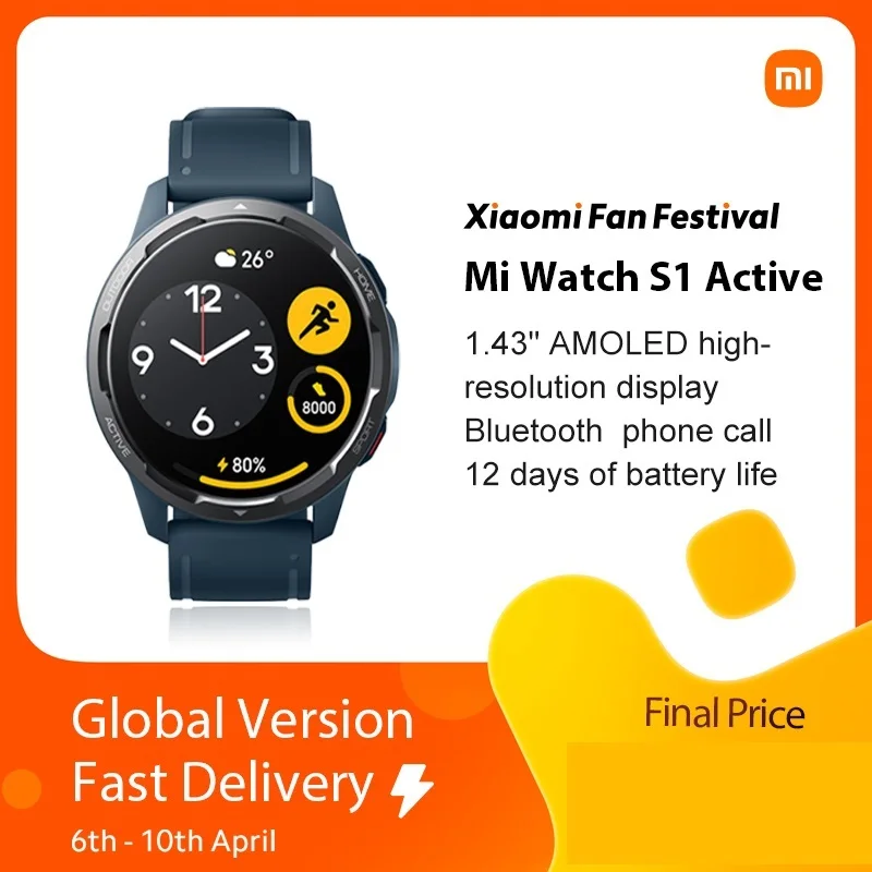 

Умные часы Xiaomi Mi Watch S1, активные Смарт-часы с GPS, 470 мАч, AMOLED дисплей 1,43 дюйма, Bluetooth 5,2, датчик сердечного ритма, уровня кислорода в крови