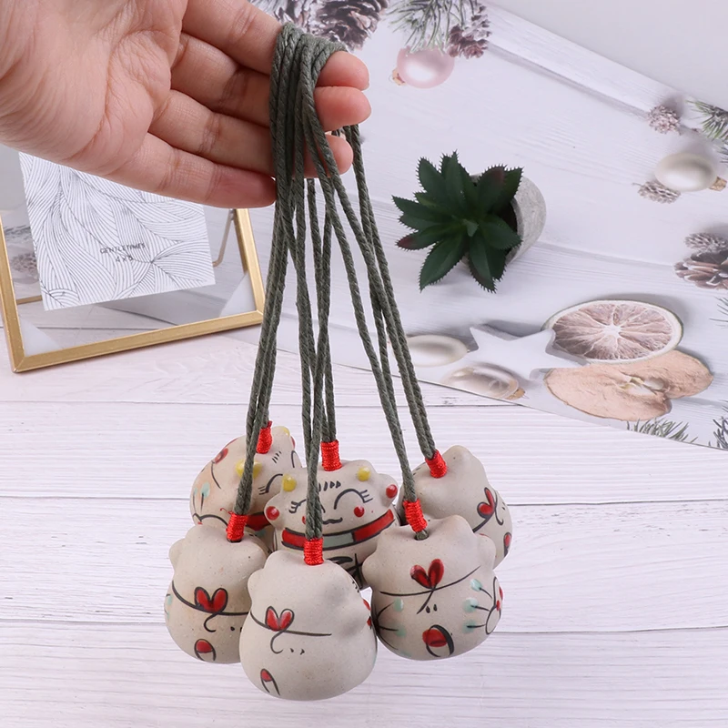 

1Pc Ceramic Lucky Fortune Cat Wind Chimes Pendant Ornament Windbell Art Crafts Decor Ornaments Gifts