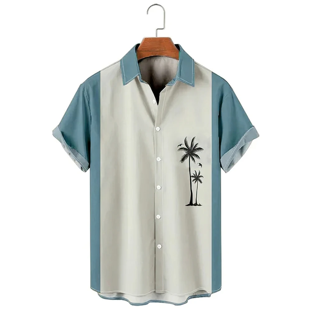 

New Men's Hawaiian Shirt Lapel Fashion Short-sleeved Loose Breathable Top Summer Rvintage Shirt For Men 3d Casual Beach Shirts