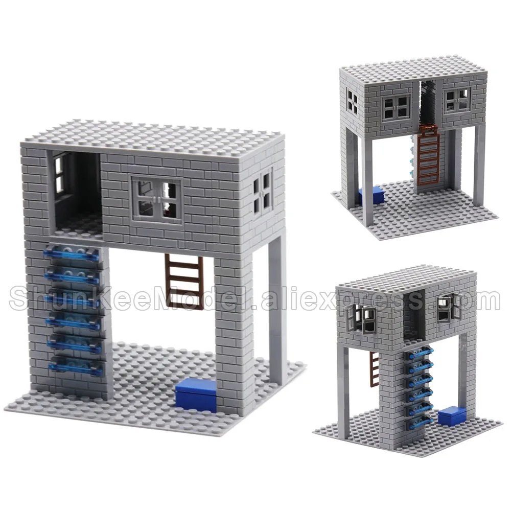 

MOC Blockhouse WWII Military Base Watchtower Bunker Fortress Battle Scene Machine Gun Weapon Baseplates Base Plates Bulk Set Boy