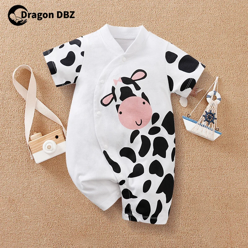 

Летняя Весенняя детская одежда, комбинезон для мальчиков из коровьей кожи, комбинезон, пижама, костюм для косплея, хлопковый комбинезон с рисунком, яркий комбинезон для детей 0-18 месяцев