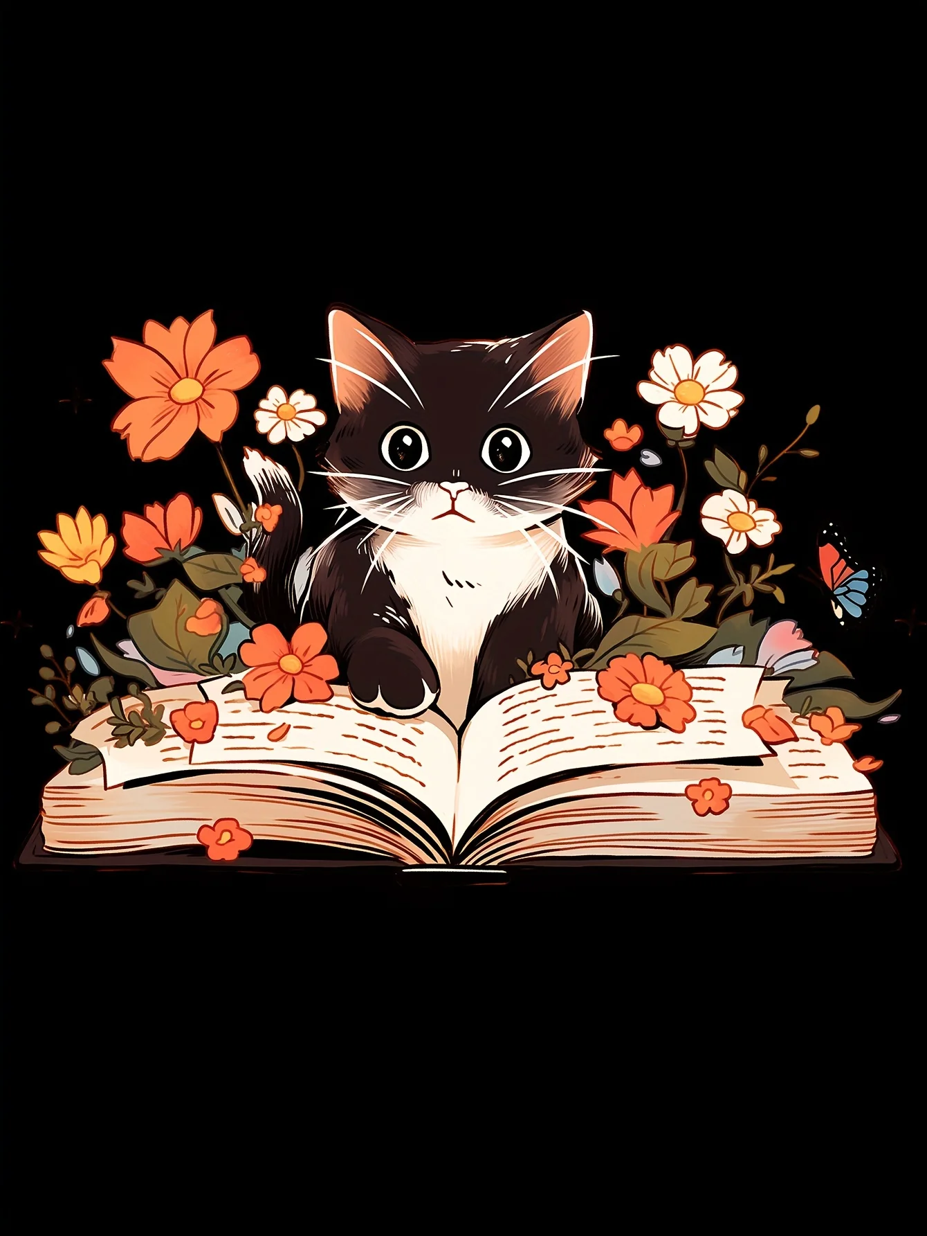 Женская Повседневная Футболка С Круглым Вырезом И Цветочным Принтом Вязаный