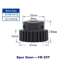 1m 25t spur gear motor gears metal pinion bore size 678101212 71415 mm sc45 steel material metal gear for motor