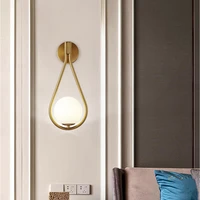 nordic modern led wall lamps metal living room indoor wall light bedside lamp glass ball wall lamp bedroom night lamp home decor
