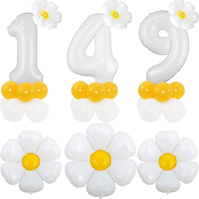 Посуда на тему ромашек день рождения скатерть бумажные тарелки салфетки чашки