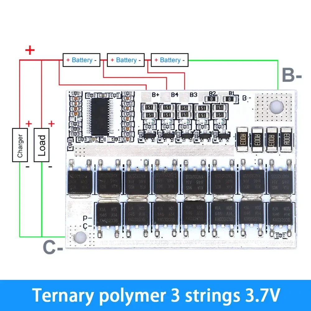 3S/4S/5S 100A Плата защиты BMS — модуль зарядки баланса литий-ионной/LMO/тройной литиевой
