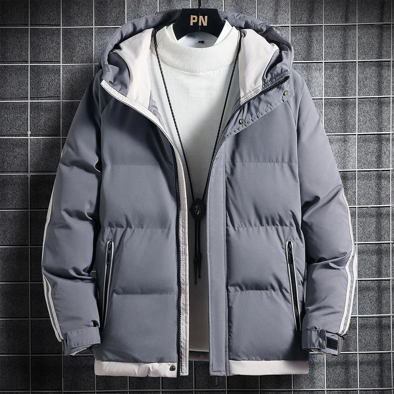 2022 Autumn Winter New Down Jacket Men's Hooded Thickened Warm Jacket Men's Fashion Casual Padded Jacket Men's Jacket Clothing