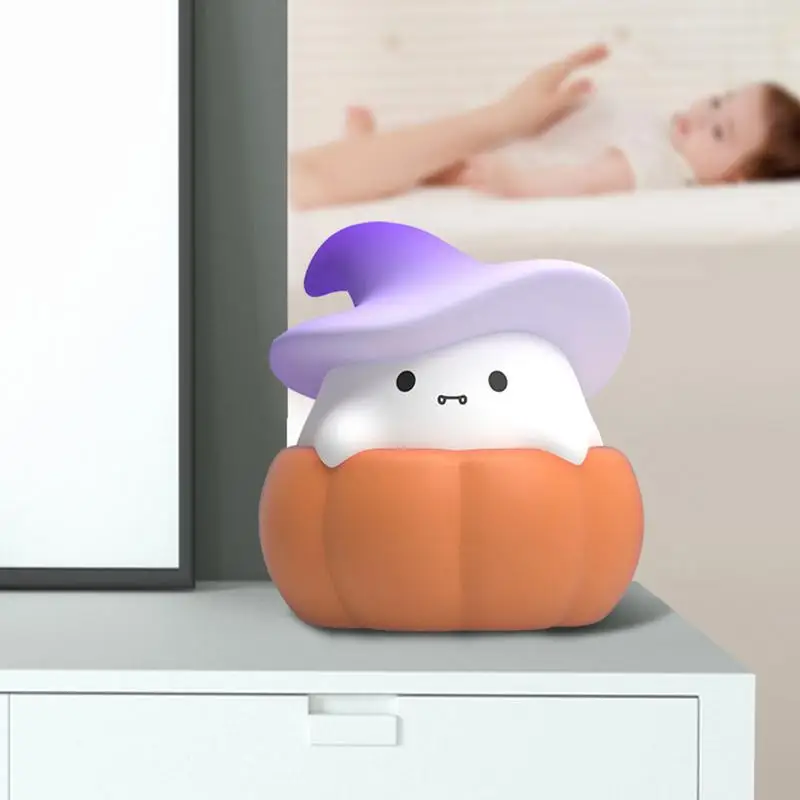 Беспроводная лампа в виде тыквы с призраком