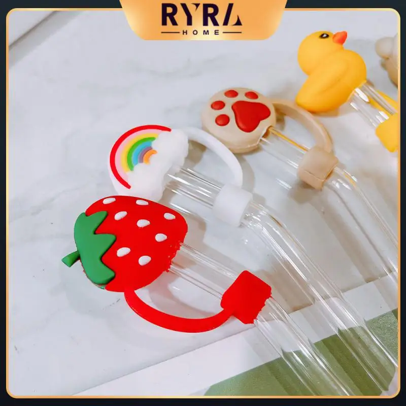 

Dust Kitchen Accessories Summer Plug Silicone Straw Plug Ins Cute Straw Safety For Girl Student Children Glass Straw Detachable