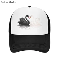black and white swan men women animal mesh trucker hat snapback baseball cap %e2%80%99dad hat adjustable strap valentines hat