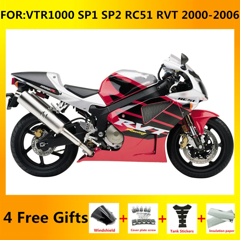 

Motorcycle Whole Fairings Kit fit for VTR1000 rc51 SP1 00 01 02 03 VTR 1000 2000 2001 2002 2003 full fairing kits set red black