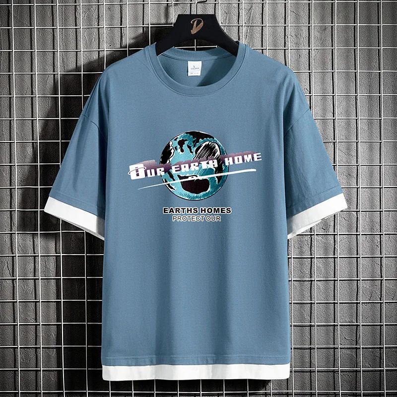 HIO HOP свободные мужские футболки Повседневные Классические 2023 летние с короткими