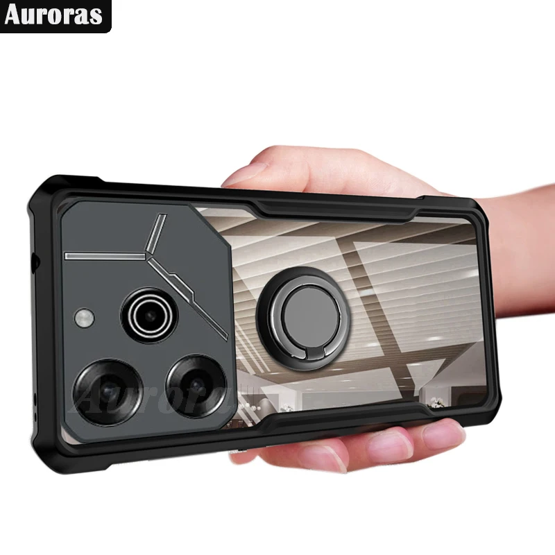Auroras для Tecno Pova 6 Pro Чехол с магнитным кольцом прозрачная подушка безопасности