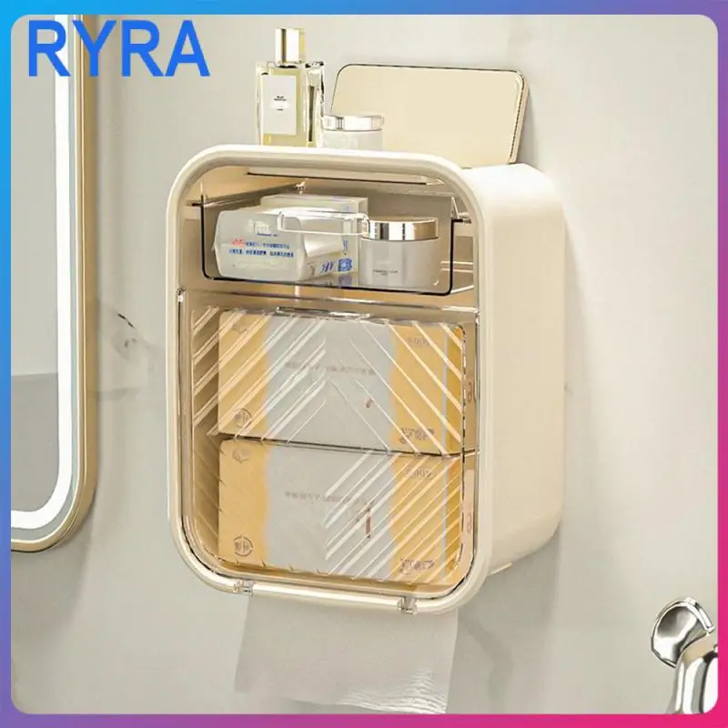 

Toilet Toilet Tissue Box Rack Storage Utensils Bathroom Mobile Phone Holder Wall-hanging Storage Items Sanitary Napkin Box Pp