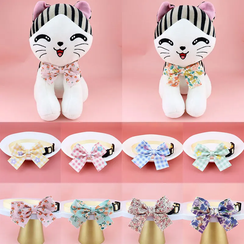 

Fashion Dog Collar Floral Printing Pet Puppy Cat Collar Big Bow Collars for Small Medium Large Dogs Puppy Pet Bow Tie