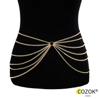 2022 new fashion design waist chain belt jewelry u shaped body chain multi layer chain tassel personality waist chain women