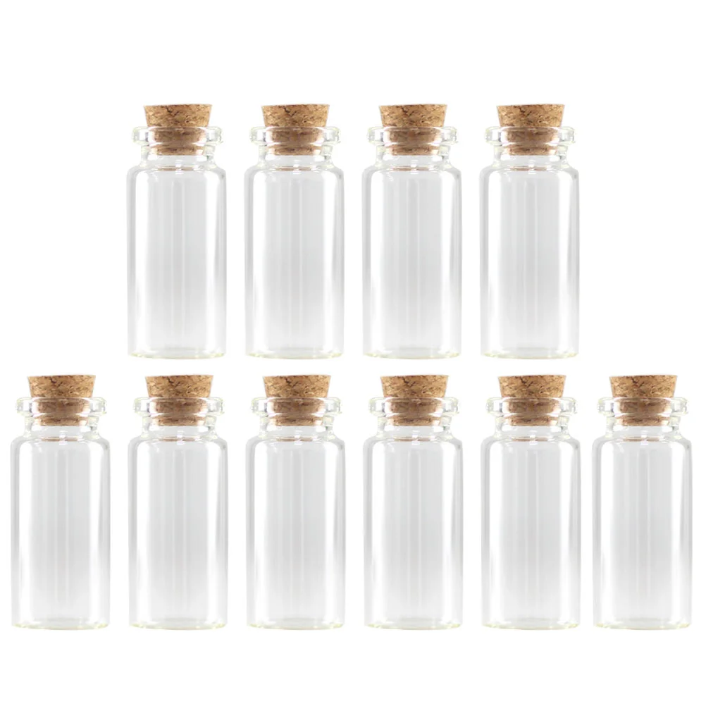 

100 Pcs Snap Cork Bottle Storage Bottles Wood Transparent Cans Mini Jar Glass Stopper Clear Dessert Containers DIY Box