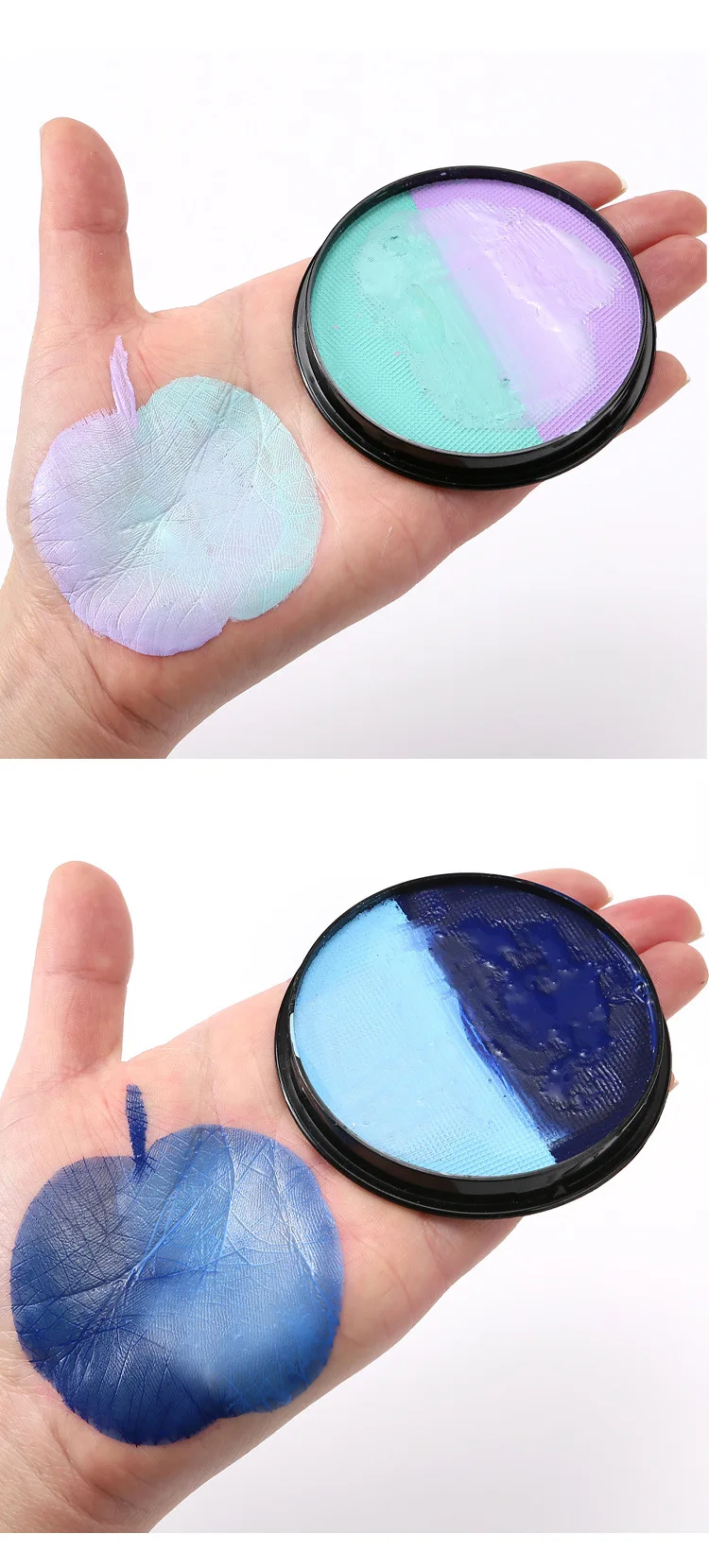 

Double Color Block Single Box Water-soluble Body Painting Pigment Festival Stage Opera Party Face Purple Blue Dual Combination