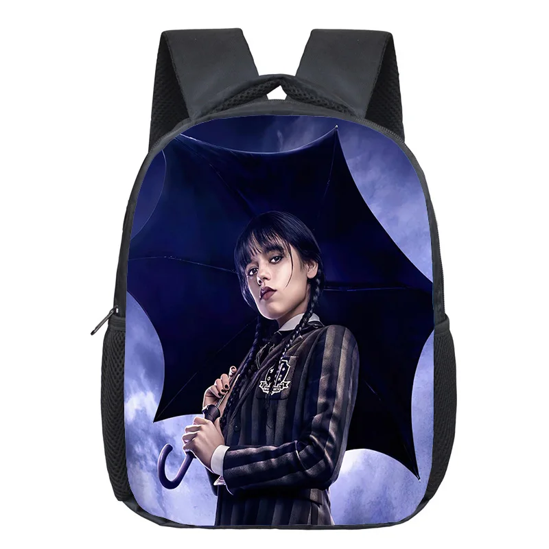 

2023 New Wednesday Addams Schoolbag Primar School Bags Students Backpack Children's Gift Kindergarten Bookbag Mochila Polyester