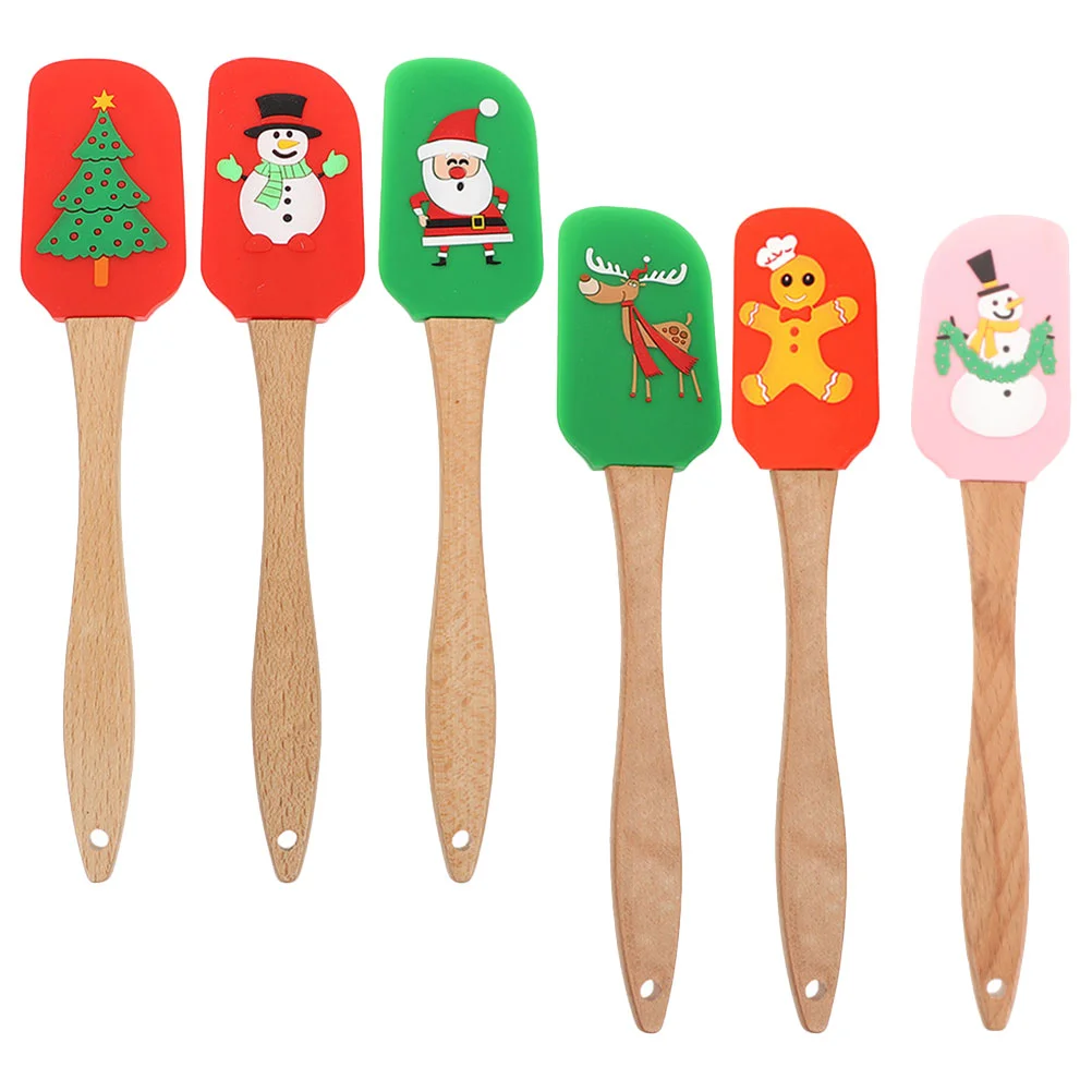 

Christmas Silicone Cream Scraper Smoother Spreader Heat Resistant Cake Butter Spatula Pastry Baking Tools