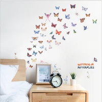 new butterfly flower stickers living room kitchen bedside table cup notebook refrigerator wall stickers creative decoration