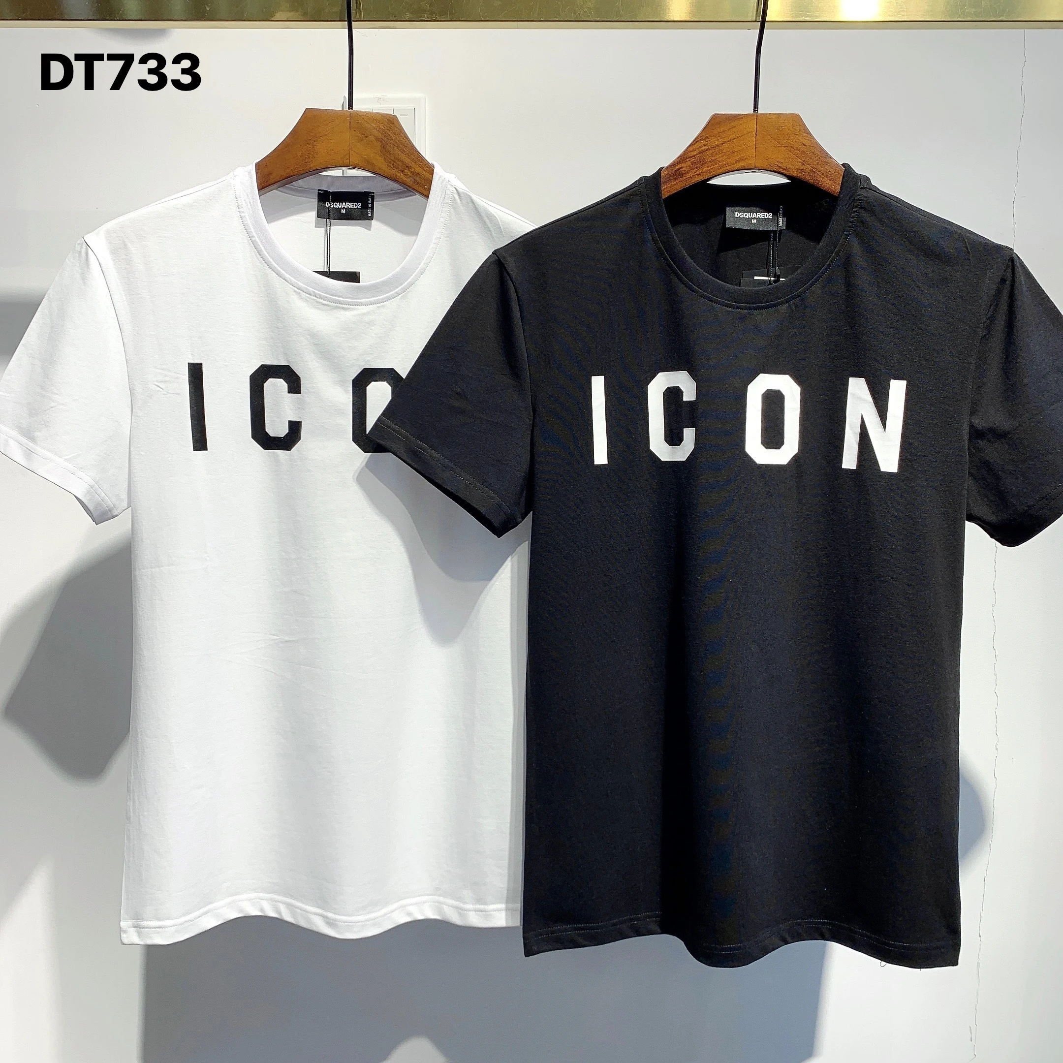 

Dsquared2 Men's Cotton 100% Classic Simple ICON Letters Casual Fashion Trend Loose Dsq2 Crew Neck T Shirt Boyfriend Gift DT733