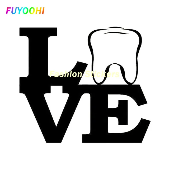 

FUYOOHI Exterior/Protection Fashion Stickers Personality LOVE Tooth Originality Vinyl Sunscreen PVC Car Sticker Car-styling