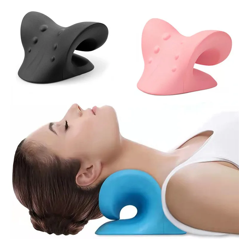 Cervical Neck Shoulder Cervical Chiropractic Neck Relaxer Traction Device Massage Pillow for Pain Relief Body Neck Massager