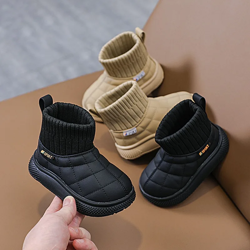 Осенне-зимние зимние сапоги для маленьких девочек и мальчиков детская