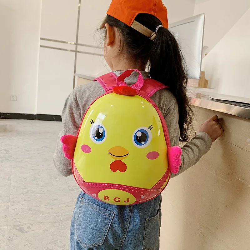 New Kids Eggshell Shape School Bags Fashion Cartoon Chicken Pattern Children Backpack kindergarten Girls Boys Student Book Bag