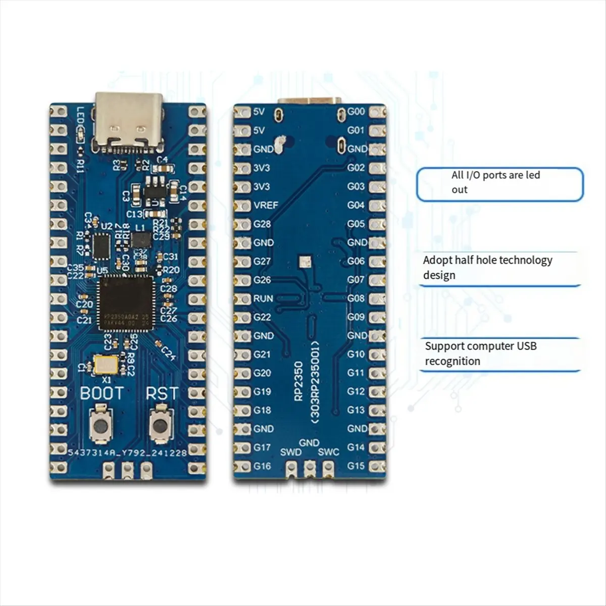 Плата разработки (A43I) для Pico2-RP2350 на базе RP2350A, для Micro-Python. (art.: 3920dbdd302cd) - 3920dbdd302cd