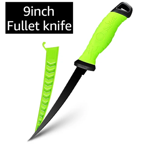 Филейный Нож для рыбы 5-9 дюймов, профессиональный нож для обрезки мяса из нержавеющей стали с нескользящей ручкой и футляром