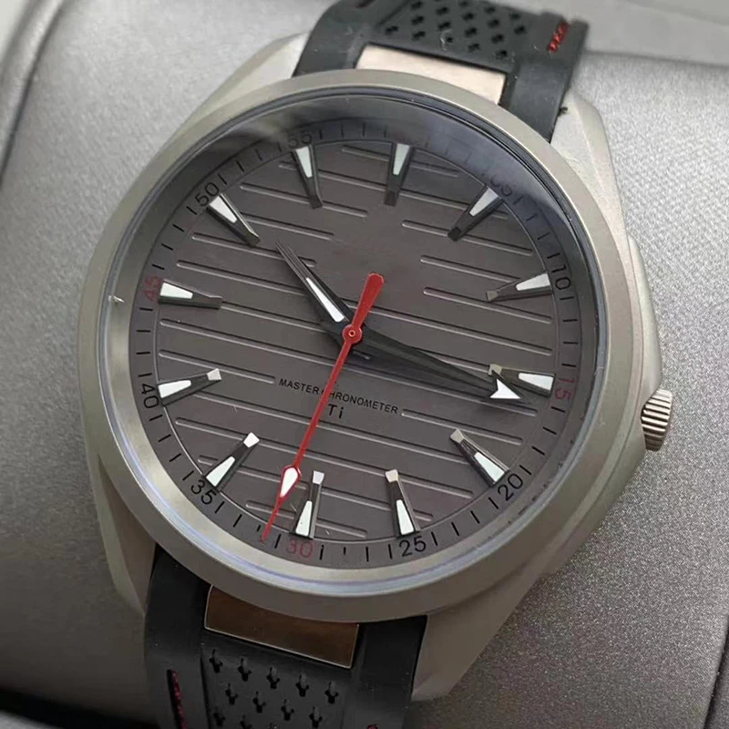 

Luxury Mens Watch Master Gray Dial Waterproof Sapphire Crystal Stainless Steel Automatic Mechanical Rubber Strap Wristwatches