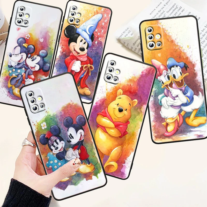 

Minnie Mickey Winnie Dumbo Phone Case For Samsung A73 A72 A71 A54 A53 A52 A51 A42 A33 A32 A24 A23 A22 A21S A13 A04 A03 5G Black