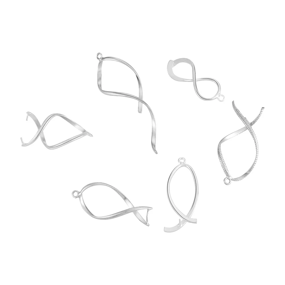 24Pcs Twist Brass Ice Pick Pinch Bails Pendant Clips Clasp Hook For DIY Handmade Earrings Jewelry Making Findings Accessories