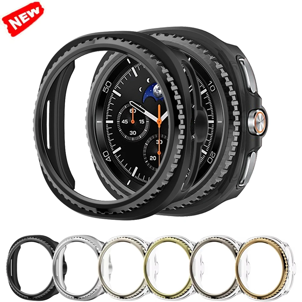 Фото Металлическое кольцо безеля + чехол для Samsung Galaxy Watch 8 classic 46 мм, защитный жесткий защитный бампер для ПК Galaxy Watch8 classic Case 46 №1