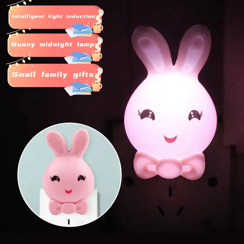 

Plug In Light Control Induction Led Small Night Light Girl Heart Bedside Baby Feeding Eye Care Energy Saving Light Holiday Gift