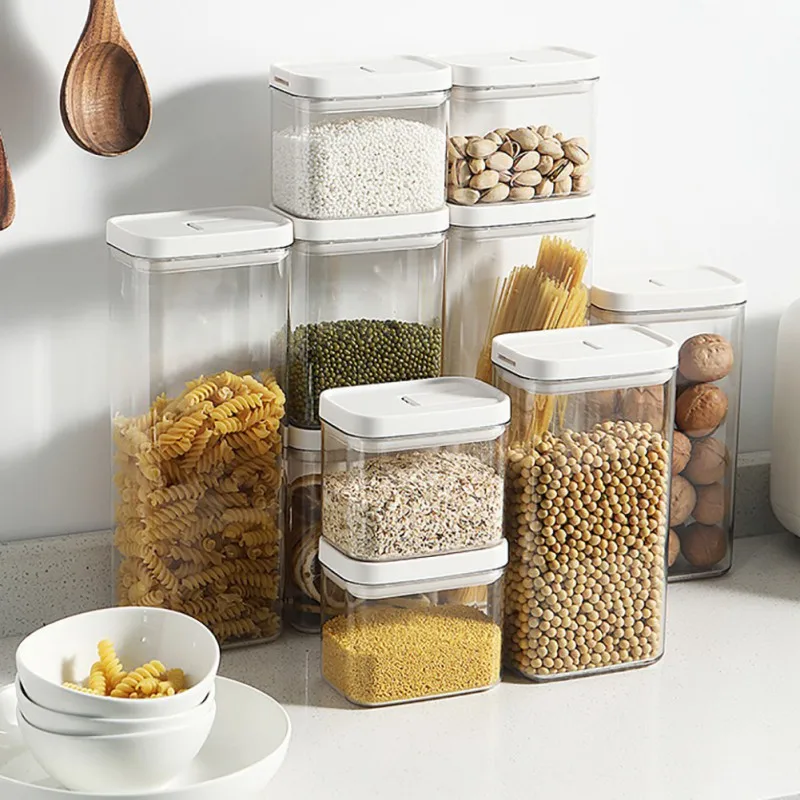 

Food Storage Container Plastic Kitchen Refrigerator Noodle Box Multigrain Tank Transparent Sealed Cans Home Supplies Dropship