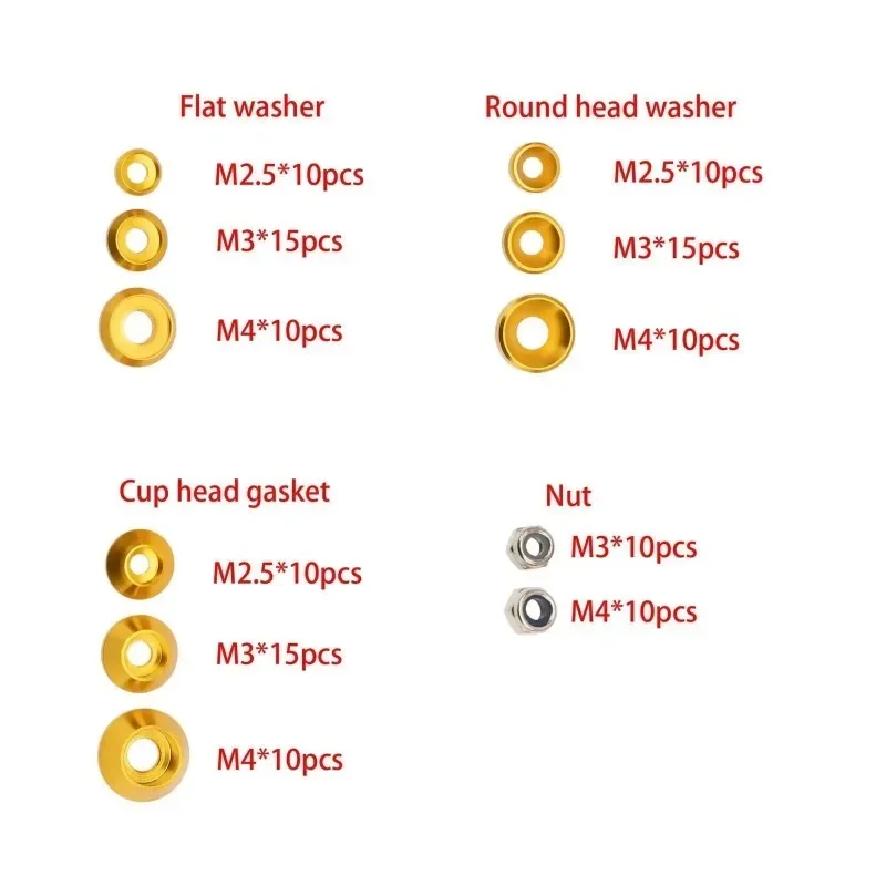 Шайба из алюминиевого сплава винт с потайной головкой M2 5 M3 M4 набор для украшения