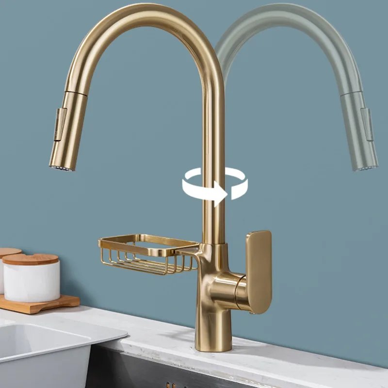 Европейский выдвижной смеситель горячей и холодной воды 360 Вращающийся латунный