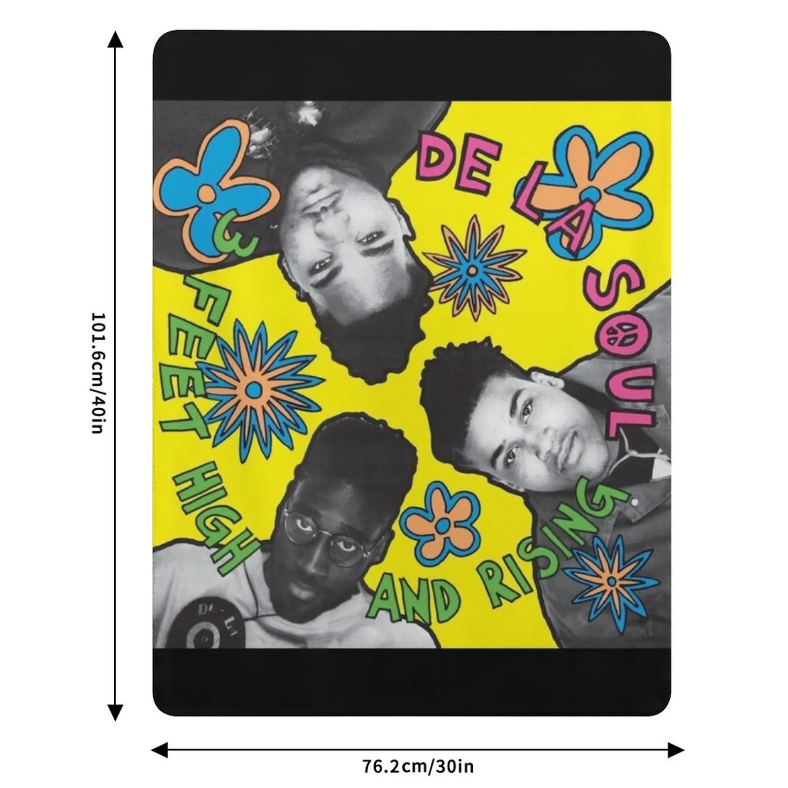 Плед с обложкой альбома De La Soul 3 Feet High and Rising, мягкий и удобный, для дома, на все времена года (art.: 3920dc2d4e9f3) - 3920dc2d4e9f3