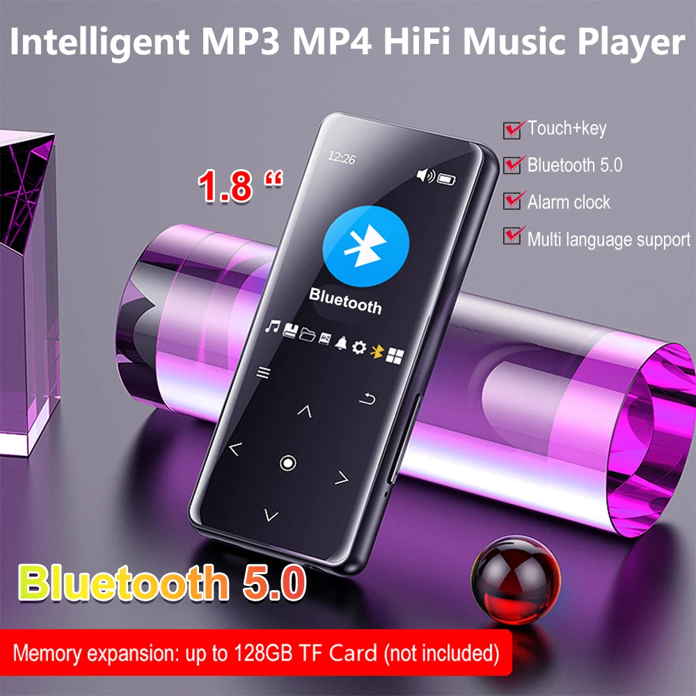 Фото Портативный mp3-плеер с Bluetooth, музыкальный стерео динамик с сенсорным экраном, воспроизведение мини-видео MP4, FM-радио, электронная книга для ... №2