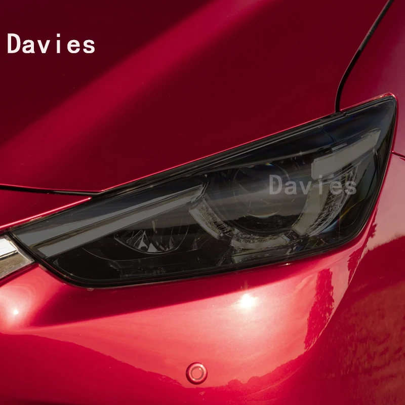 

For Mazda CX-3 2015-2023-Accessories Car Headlight Protective Film Vinyl Restoration Transparent Black TPU Sticker