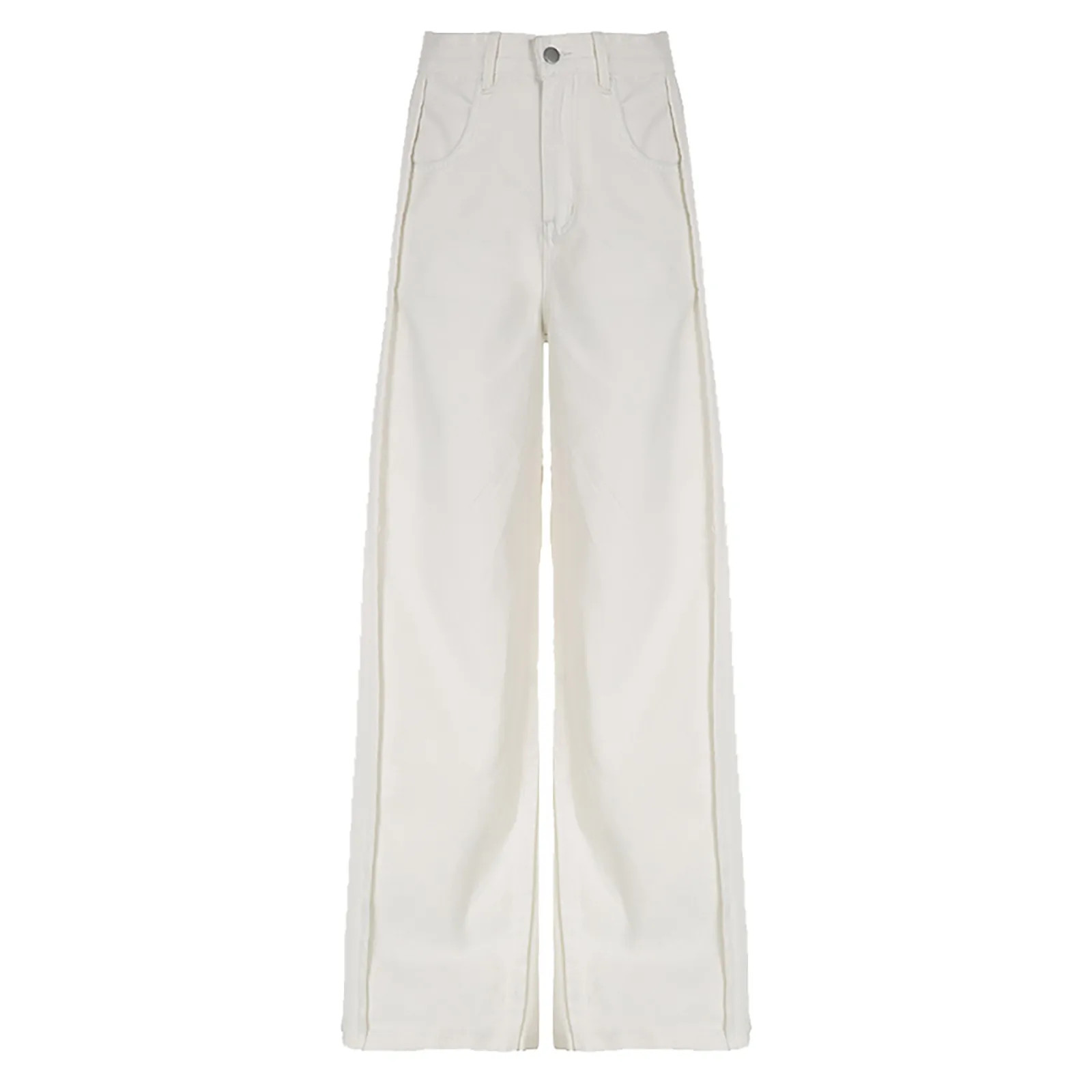 Loose White  Jeans Korean Style Fashion Low Waist Pants Summer Wide Legs Jeans For Women Trousers Streetwear Casual Pantalon