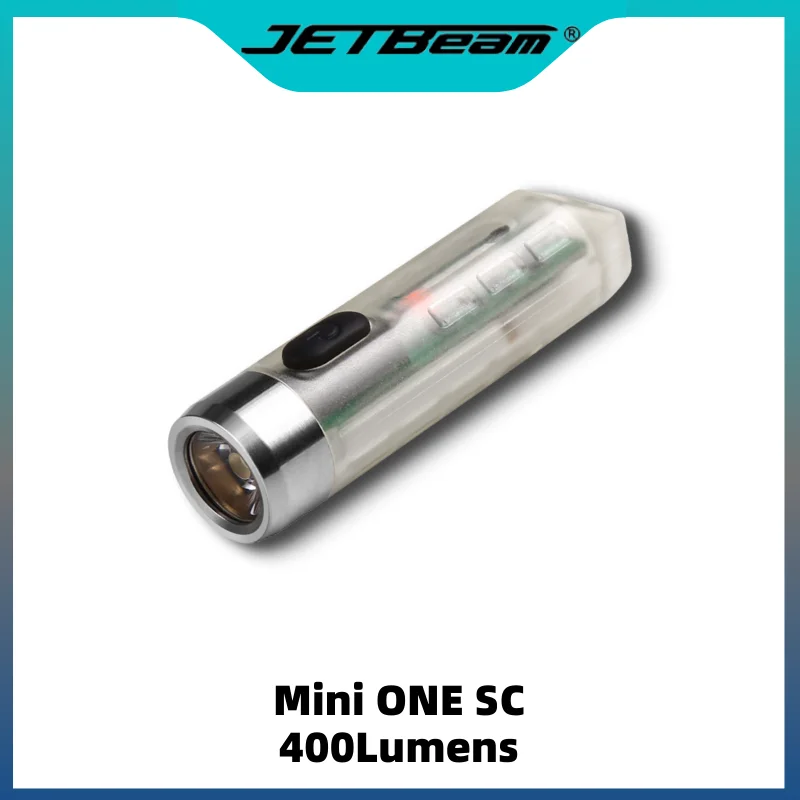 JETbeam-Llavero MINI ONE SC, linterna LED ultravioleta portátil recargable tipo C, luz de 400 lúmenes